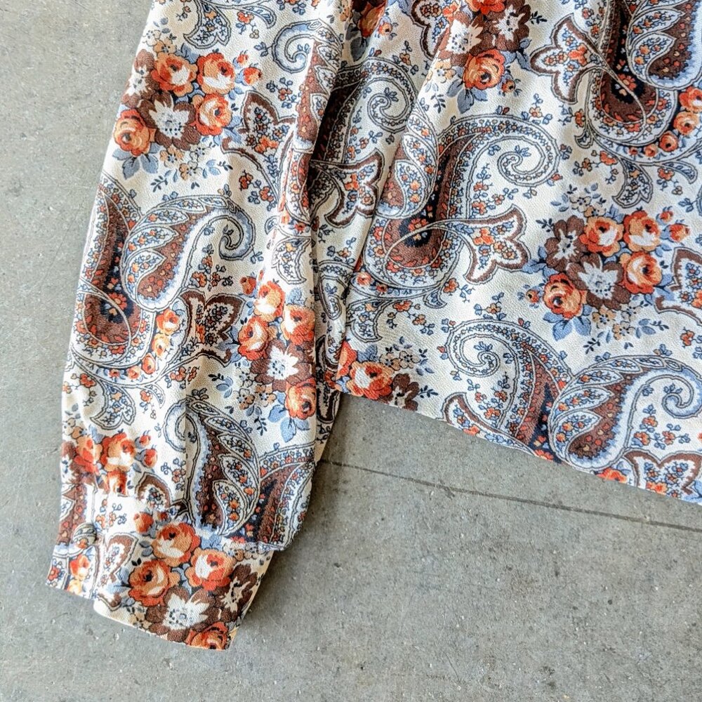 Vintage 60s Kay Windsor Brown Paisley Midi Dress Jacket Matching Set union made - Picture 14 of 16